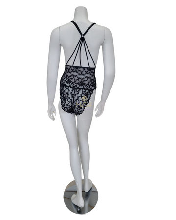 Oh La La Cheri 52-11156X Black Galloon Lace Teddy Plus Size MYSELFLINGERIE.COM